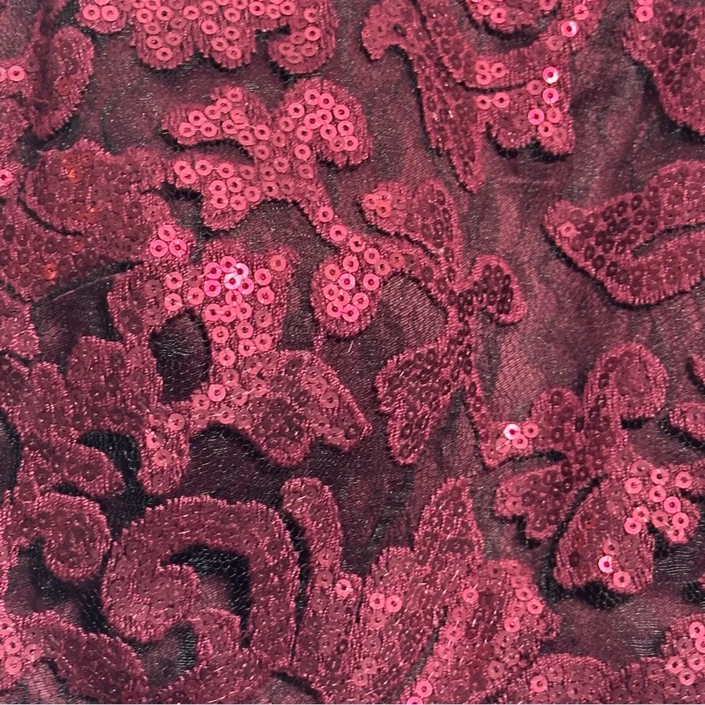 Sparkling Elegance Speechless Burgundy Lace Sequin‎ Crop Top Size Adult 0 Dance